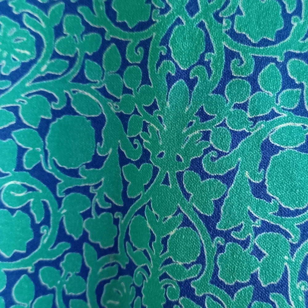 Bugatchi Performance Mens XXL Teal Blue Damask Floral Print Golf Polo Shirt‎